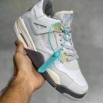 کتانی نایک ایر جردن 4 خاکستری و سفید nike airjordan