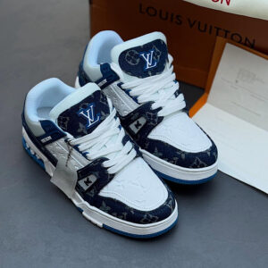 کتونی لویی ویتون ترینر سفیدسرمه ای Louis Vuitton LV Trainer