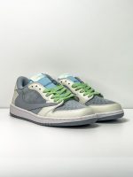 ایر جردن وان لو تراویس اسکات ابی سفید Air Jordan 1 Low Travis Scott White Blue