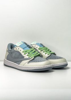 ایر جردن وان لو تراویس اسکات ابی سفید Air Jordan 1 Low Travis Scott White Blue