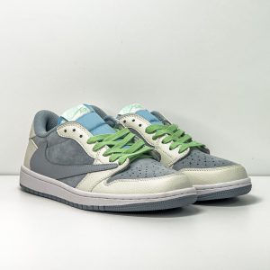 ایر جردن وان لو تراویس اسکات ابی سفید Air Jordan 1 Low Travis Scott White Blue