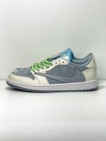 ایر جردن وان لو تراویس اسکات ابی سفید Air Jordan 1 Low Travis Scott White Blue