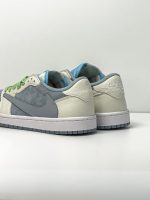 ایر جردن وان لو تراویس اسکات ابی سفید Air Jordan 1 Low Travis Scott White Blue